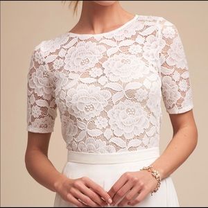 BHLDN White Lace Crop Top